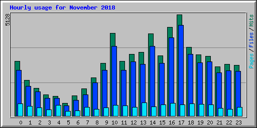 Hourly usage for November 2018