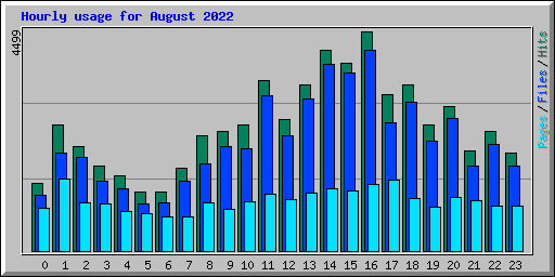 Hourly usage for August 2022